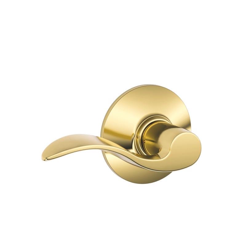 Schlage F10VACC605 Accent Bright Brass Passage Lockset 1-3/4 in.