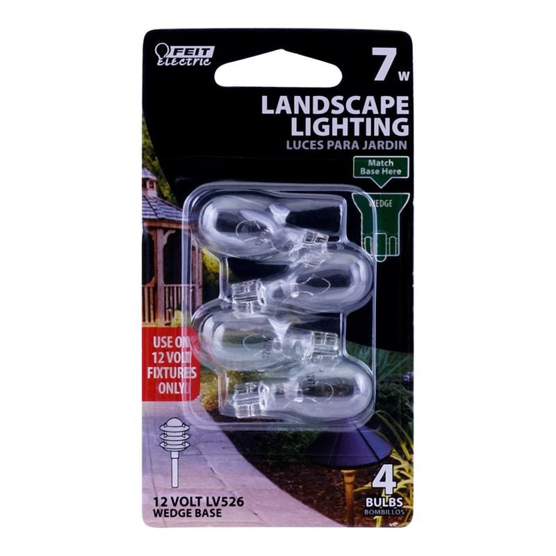 Feit BPLV526/4/RP 7 W T5 Landscape and Low Voltage Incandescent Bulb Wedge Soft White 4 pk