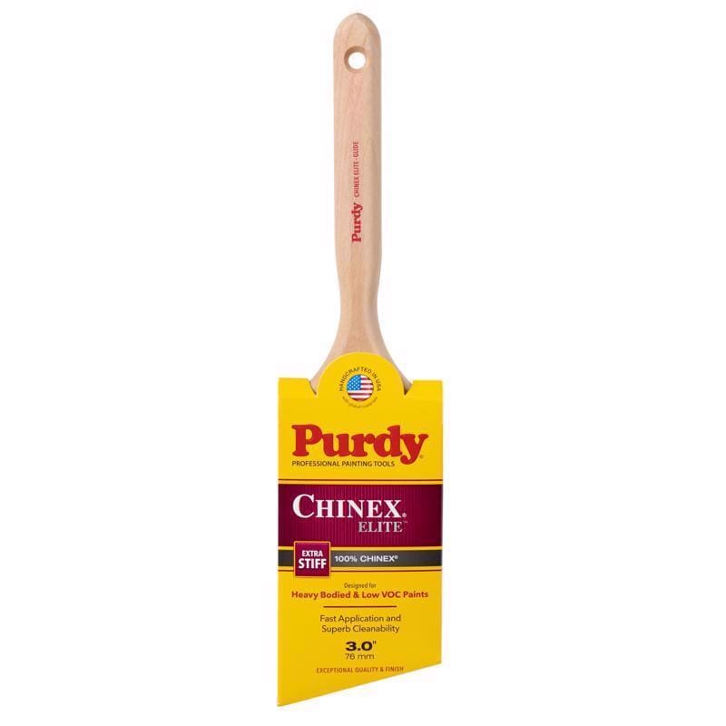 Purdy 144552930 Chinex Elite Glide 3 in. Extra Stiff Angle Trim Paint Brush