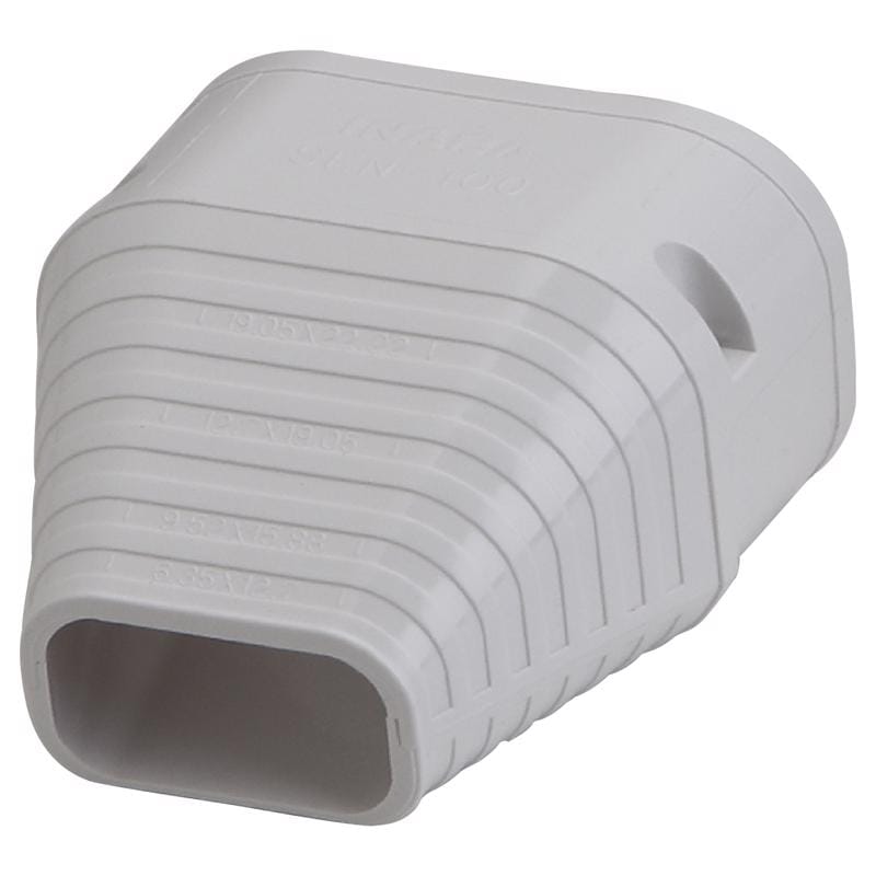 Slimduct 86107 Lineset Cover End Fitting 3.75 in. W X 3 in. H White