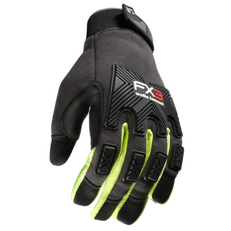 Wells Lamont 7861L Men's Indoor/Outdoor Hi-Viz Work Gloves Black/Yellow L 1 pair