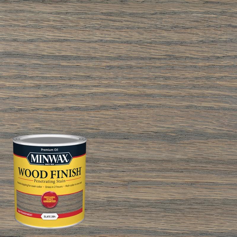 Minwax 701064444 Wood Finish Semi-Transparent Slate Oil-Based Penetrating Wood Stain 1 qt
