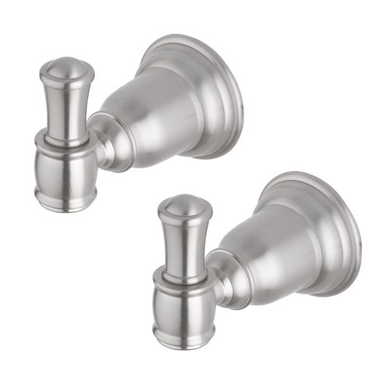 Oakbrook Collection BH-OB4003BN Brushed Nickel Silver Double Robe Hook