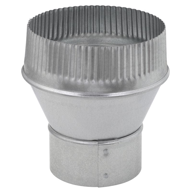 Imperial GV1420 4 in. D X 6 in. D Galvanized Steel Furnace Pipe Increaser