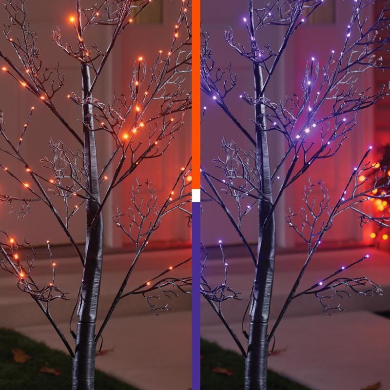 Celebrations 30042-71 Orange/Purple 102 ct 6 ft. LED Prelit Halloween Decor