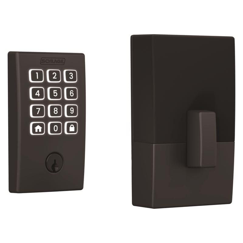 Schlage BE459WBVCEN622 Arrive Matte Black Steel Wi-Fi Deadbolt with Century Trim