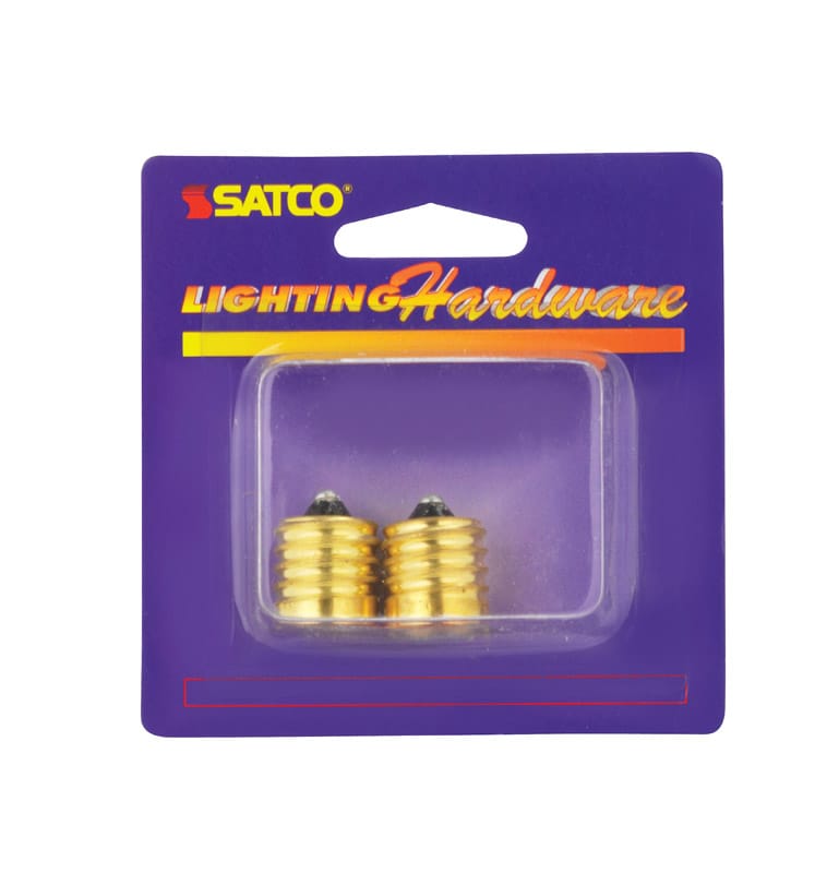 Satco 70215 Brass Intermediate to Candelabra Base Socket Reducer 2 pk