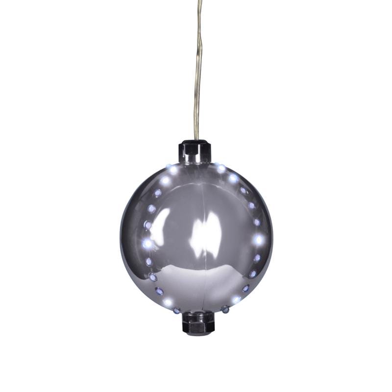 Celebrations 23-12003A LED Silver Snow Fall Ornament 4 in. Hanging Decor