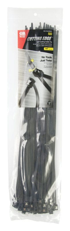 Gardner Bender 46-314UVBSC 14 in. L Black Self-Cutting Cable Tie 50 pk