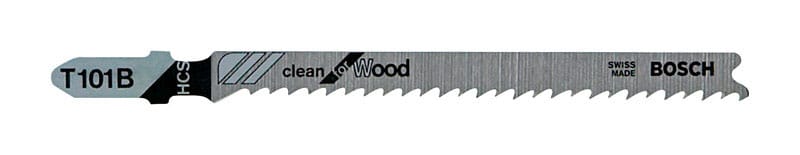 Bosch T101B 4 in. Carbon Steel T-Shank Ground teeth and taper ground back Jig Saw Blade 10 TPI 5 pk