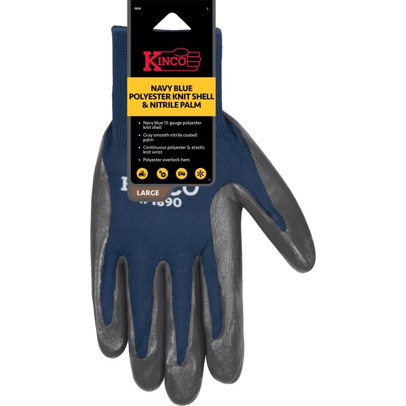 Kinco 1890-M Men's Indoor/Outdoor Gloves Navy M 1 pair