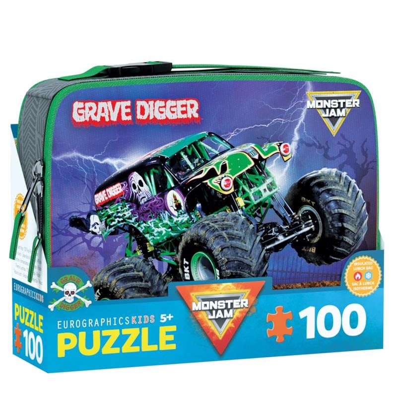 Eurographics 9100-5938 Grave Digger Monster Jam Lunch Bag Jigsaw Puzzle Multicolored 100 pc