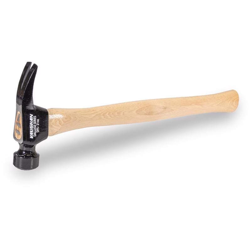 Vaughan 44701 Dalluge 21 oz Milled Face Straight Claw Hammer 18 in. Hickory Handle