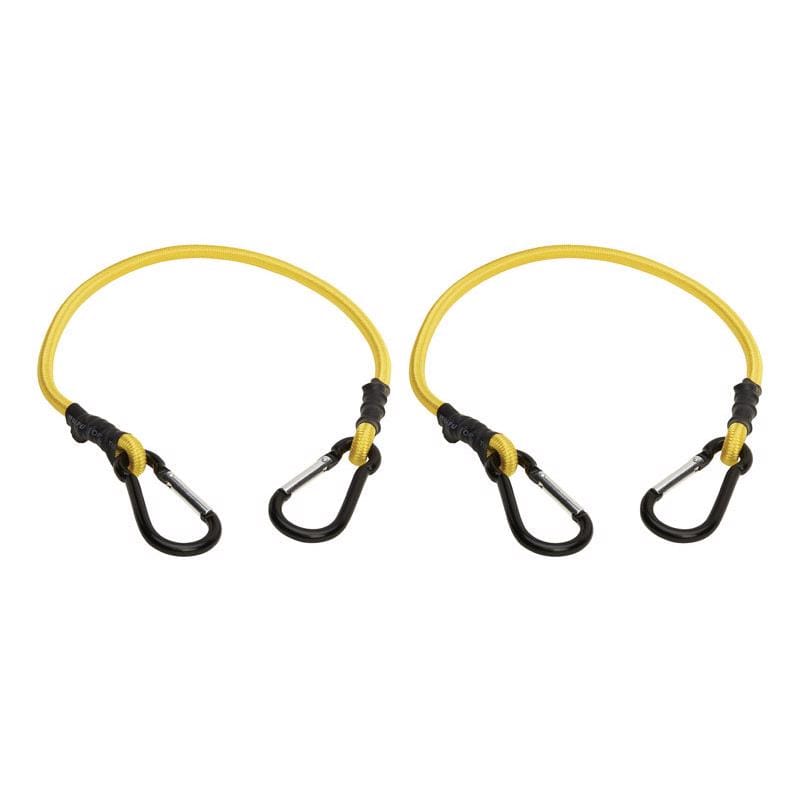 Keeper 06080 Yellow Carabiner Style Bungee Cord 24 in. L X 0.315 in. 2 pk
