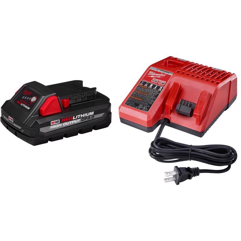 Milwaukee 48-59-1835 M18 REDLITHIUM CP 3 Ah Lithium-Ion Battery and Charger 2 pc