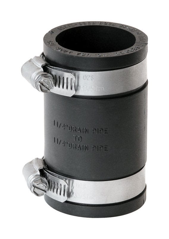 Fernco P1056-125 Schedule 40 1-1/4 in. Hub X 1-1/4 in. D Hub PVC Flexible Coupling 1 pk