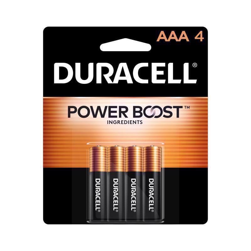 Duracell MN2400B4Z Coppertop AAA Alkaline Batteries 4 pk Carded