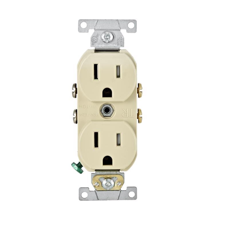 Leviton TBR15-00I 15 amps 125 V Duplex Ivory Outlet 5-15R 1 pk