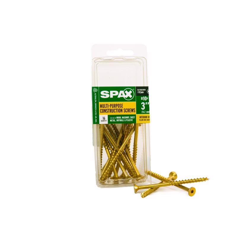 Spax 4191020500752 Multi-Material No. 10 in. X 3 in. L T-20+ Flat Head Serrated Construction Screws