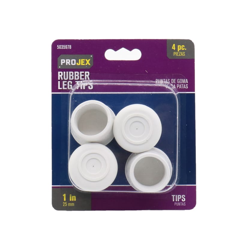 Projex P0054 Rubber Leg Tip Off-White Round 1 in. W 4 pk