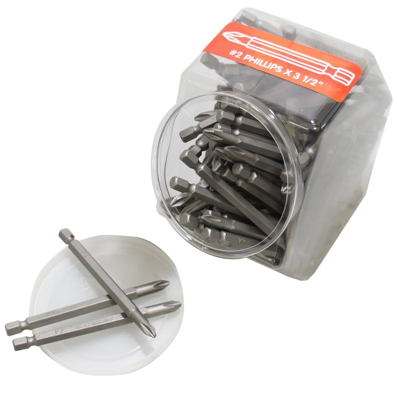 BEST WAY Tools B84058 Phillips #2 X 3-1/2 in. L Screwdriver Bit Carbon Steel 100 pc