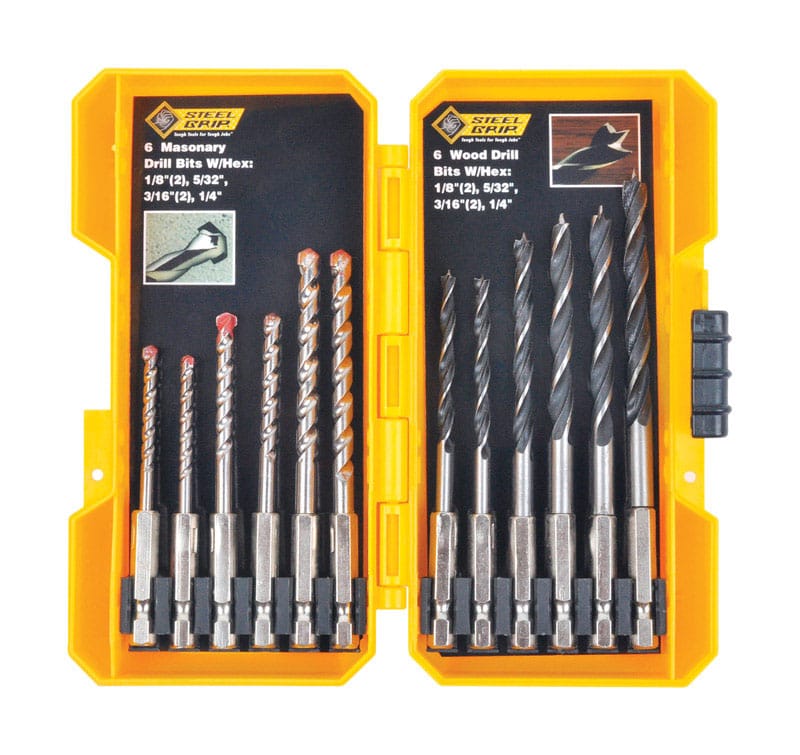 Steel Grip DR62511A Carbon Steel Drill Bit Set 12 pc