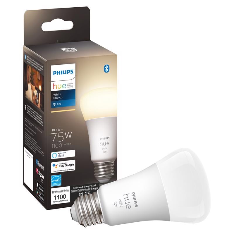 Philips 563007 A19 E26 (Medium) Smart-Enabled LED Bulb Color Changing 75 Watt Equivalence 1 pk