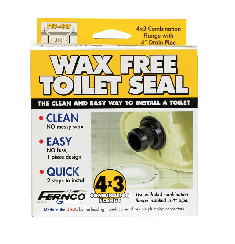 Fernco FTS-4CF Wax Free 4x3 Combination Flange Toilet Seal PVC
