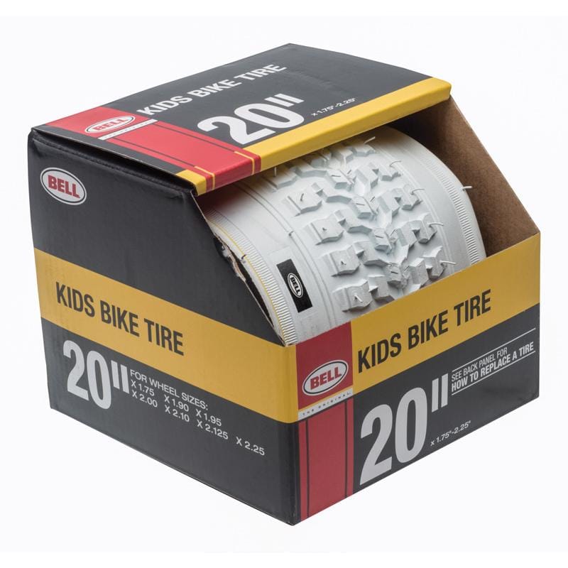 Bell Sports 7107508 Kids White 20 in. Rubber Bicycle Tire 1 pk