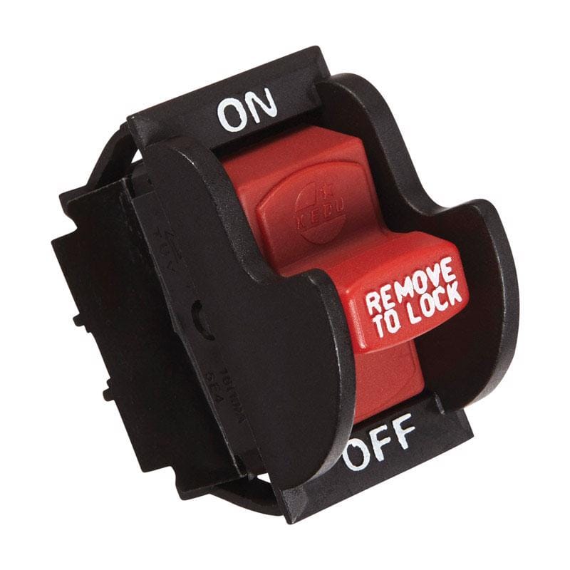 Jandorf 61314 20 amps Single Pole Rocker Power Tool Switch Black/Red 1 pk