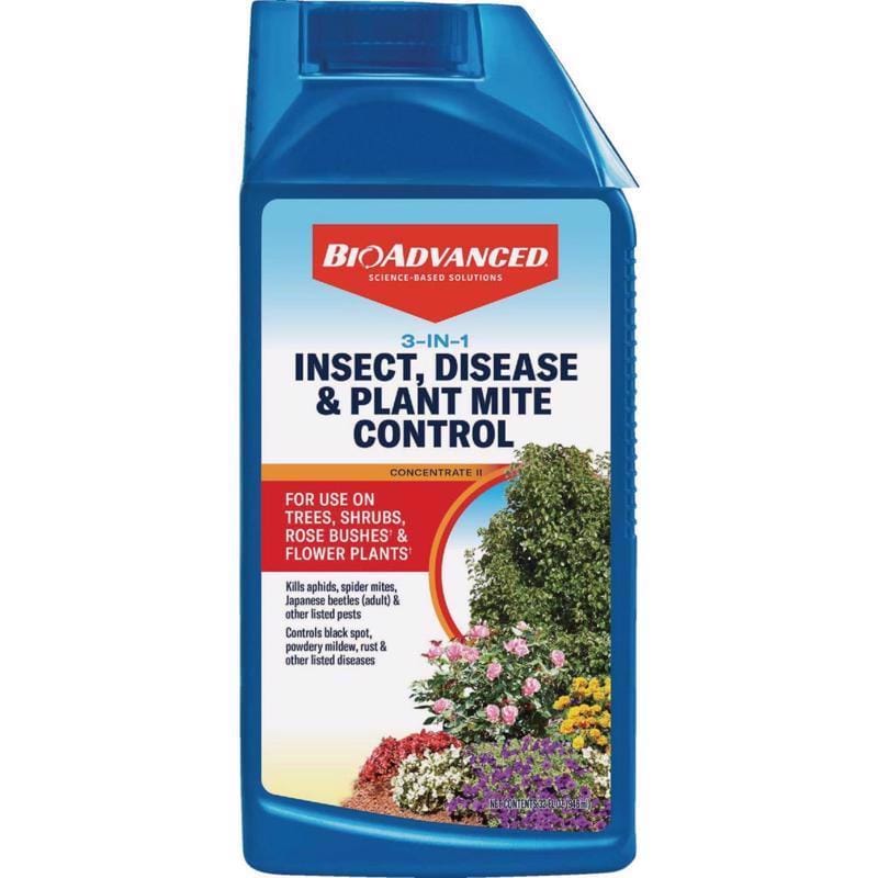 BioAdvanced 820065B 3-in-1 Insect Disease & Mite Control Concentrate 32 fl. oz.