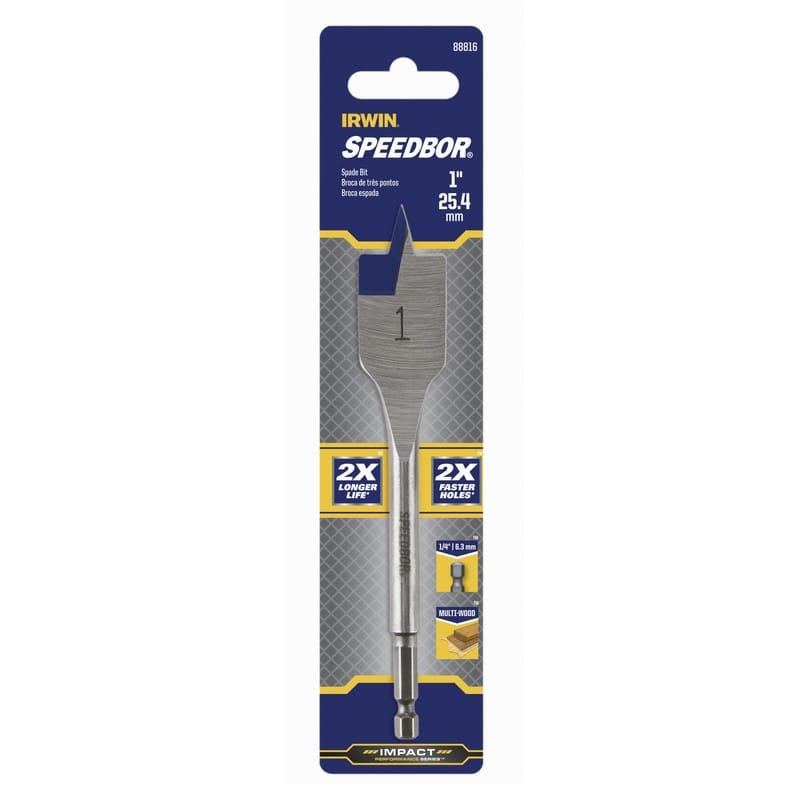 Irwin 88816 Speedbor 1 in. X 6 in. L Carbon Steel Wood Boring Bit Hex Shank 1 pc