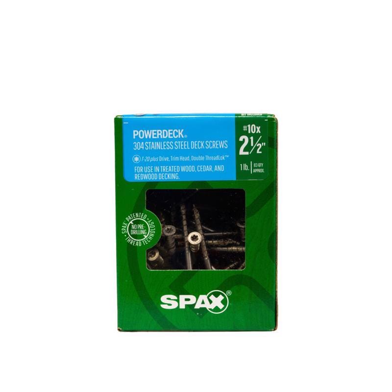 Spax 45705008401004 PowerDeck No. 10 cu in X 2-1/2 in. L Silver Star Trim Head Deck Screws 1 lb 83 pc