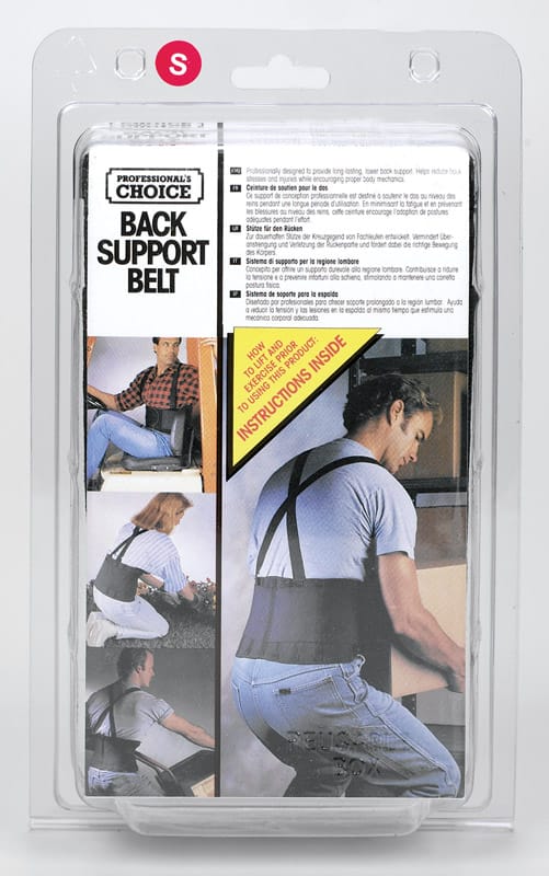 CLC 5000S 28 in to 32 in. Elastic Support Belt with Suspenders Back Support Belt Black S 1 pc