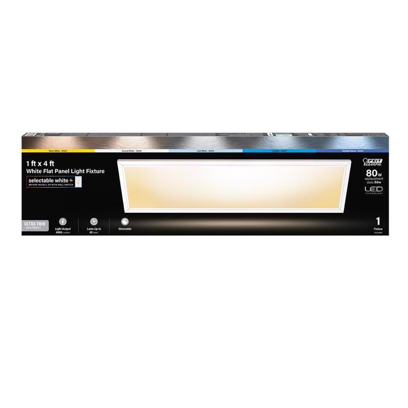 Feit FP1X4/6WY/WH EDGELIT 0.91 in. H X 12 in. W X 48 in. L White LED Flat Panel Light Fixture