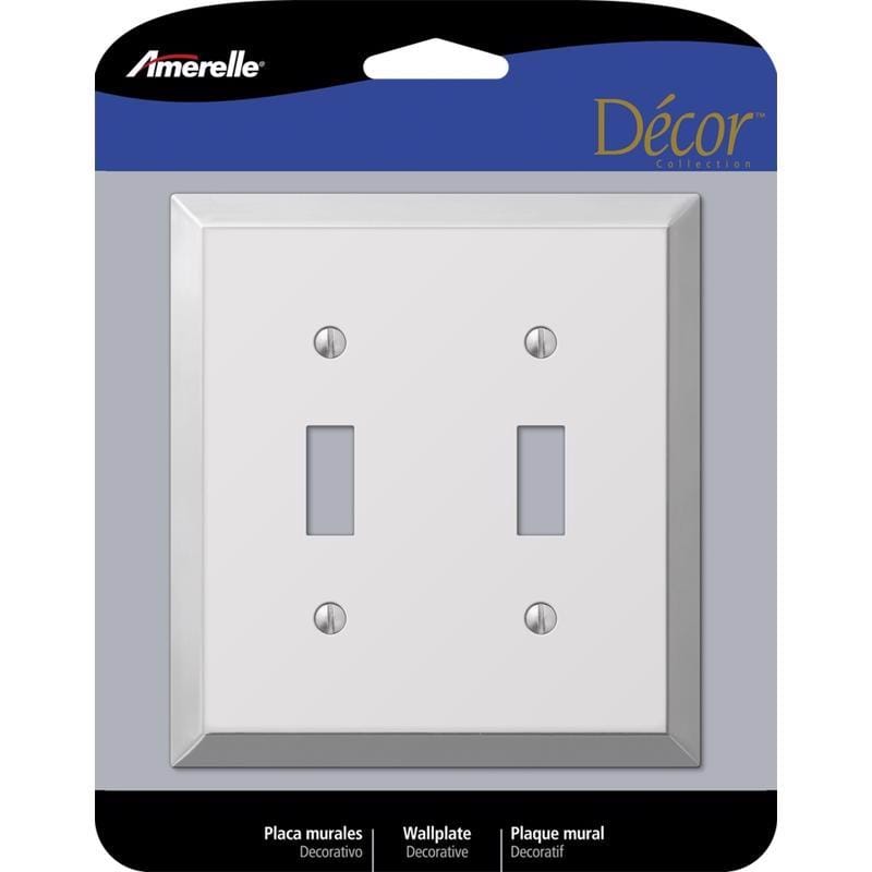 Amerelle 161TT Century Polished Chrome 2 gang Stamped Steel Toggle Wall Plate 1 pk