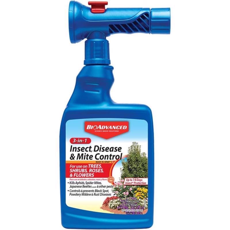 BioAdvanced 820064B 3-in-1, Non-Neonic, Ready-to-Spray Insect Disease & Mite Control Spray 32 fl. oz.