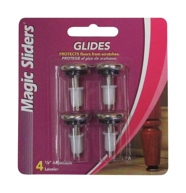 Magic Sliders 40360 Silver Steel Adjustable Leveling Glide 4 pk