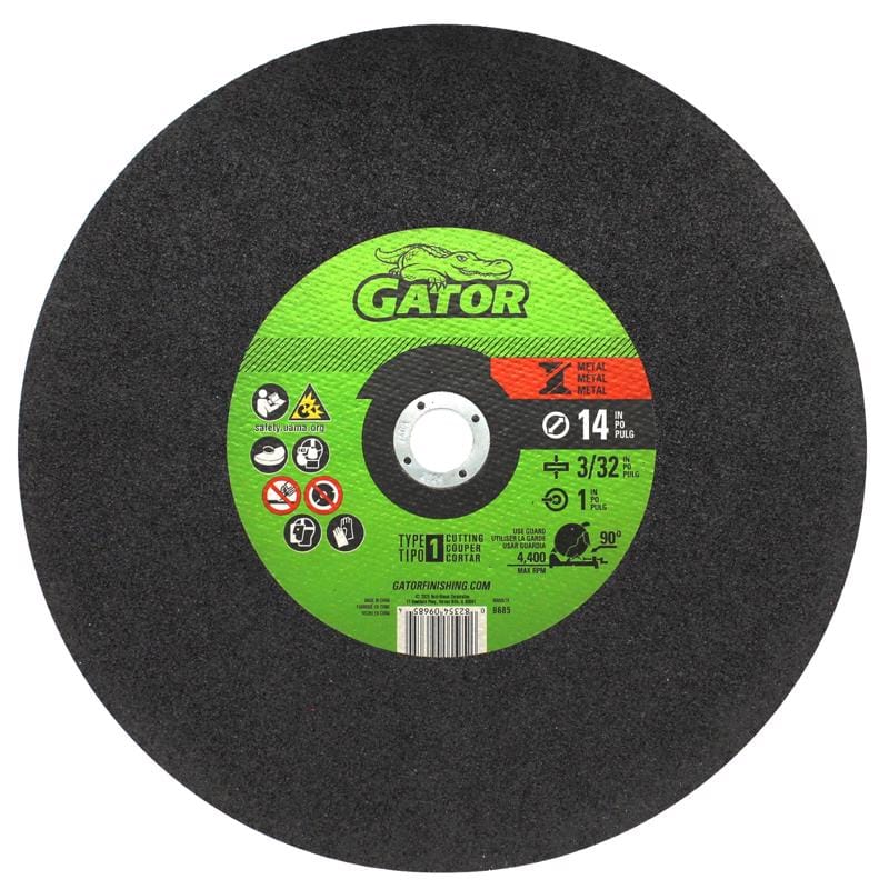 Gator 9685 14 in. D X 1 in. X 3/32 in. thick Aluminum Oxide Type 1 Metal Cut-Off Blade 1 pc