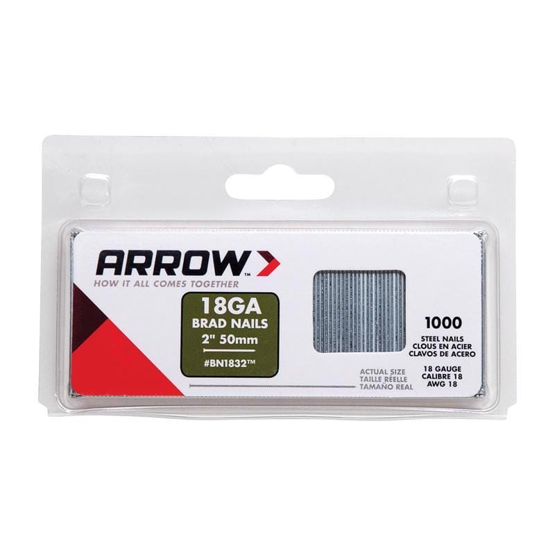 Arrow BN1832CS 2 in. L X 18 Ga. Straight Strip Galvanized Brad Nails 1,000 pk