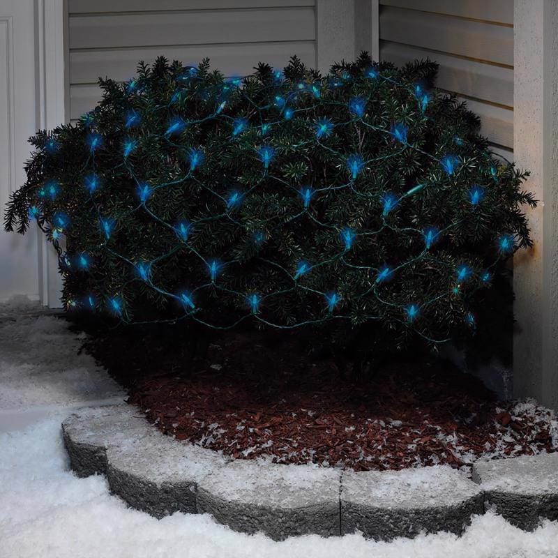 Celebrations 40803-71 Blue LED Mini Blue 100 ct Net Christmas Lights 24 ft.