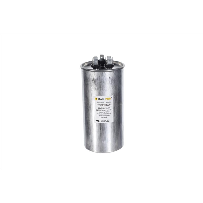 Titan Pro TRCFD8075 80+7.5 MFD 440 V Round Run Capacitor