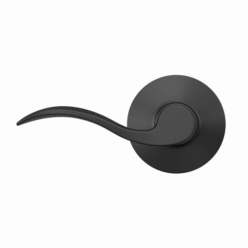 Schlage F10GACC622 Accent Matte Black Passage Lever 1.75 in.