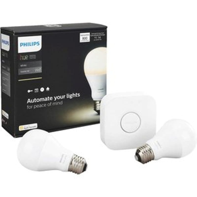Philips 530337 Hue A19 E26 (Medium) Smart-Enabled LED Bulb Starter Kit Soft White 60 Watt Equivalence 2 pk