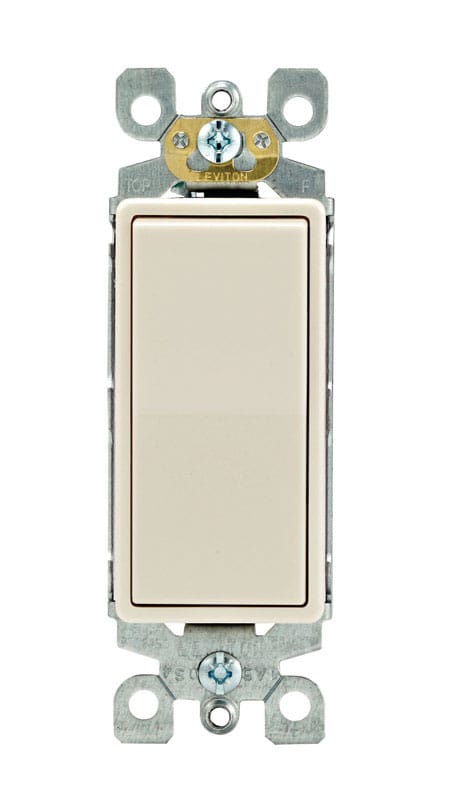 Leviton 05601-2TM Decora 15 amps Single Pole Rocker AC Quiet Switch Light Almond 10 pk