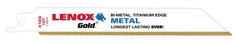 Lenox 21069618GR Gold 6 in. Bi-Metal Reciprocating Saw Blade 18 TPI 5 pk