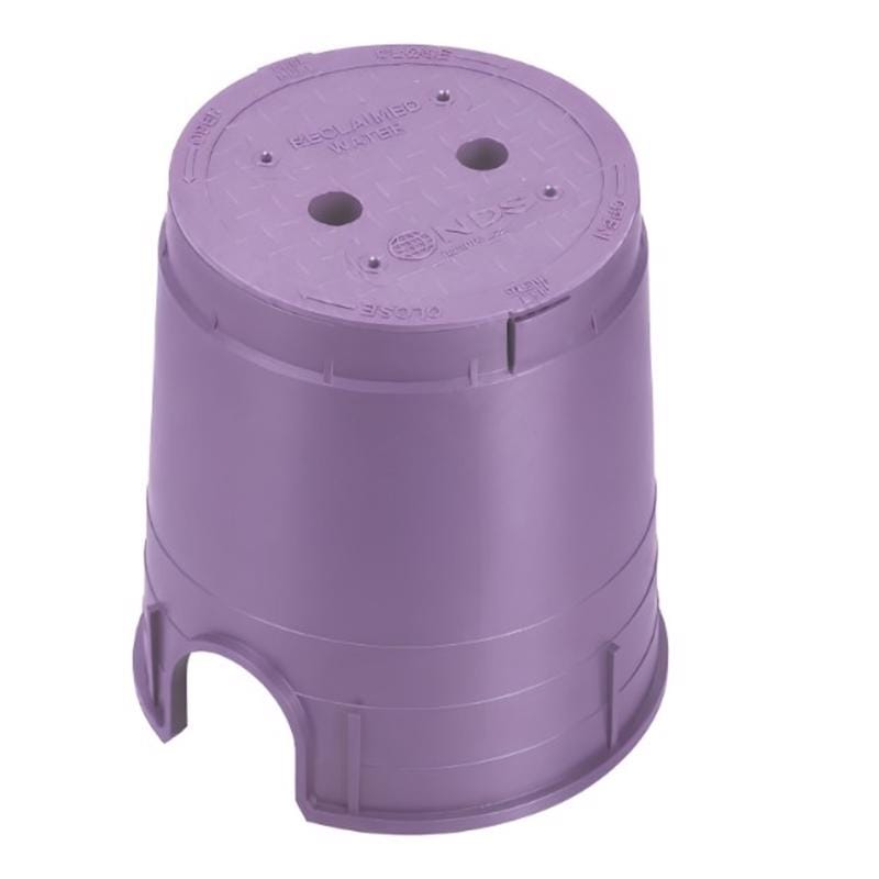 NDS 2107PBCR 8.6 in. W X 8.6 in. D X 9 in. H Round Valve Box Purple