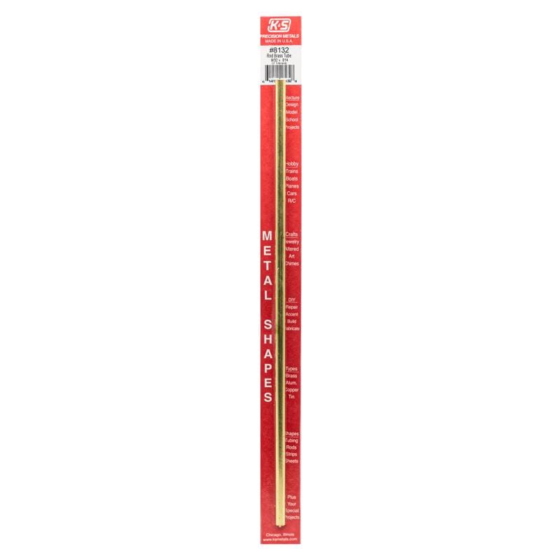 K&S 8132 9/32 in. D X 12 in. L Round Brass Tube 1 pk