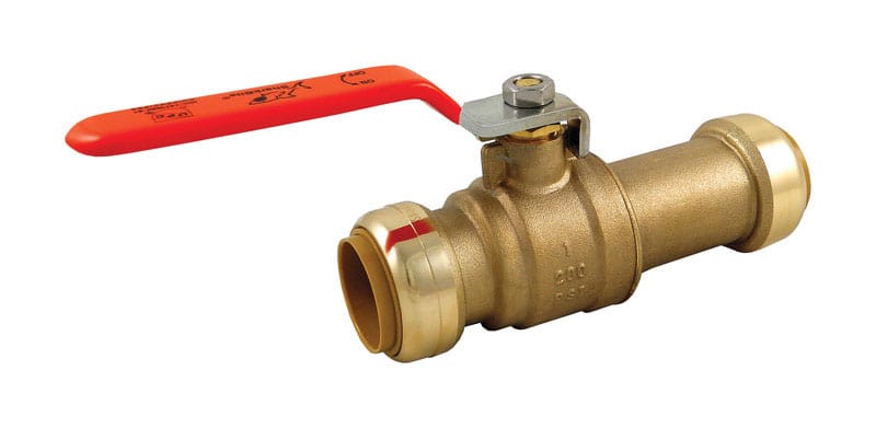 SharkBite 24737LF 1 in. Brass Push Fit Slip Ball Valve Full Port Lever For Potable Water