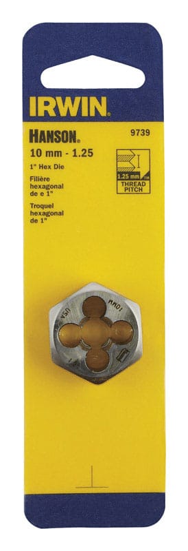 Irwin 9739 Hanson Metric 10 - 1.25 mm Hexagon Die